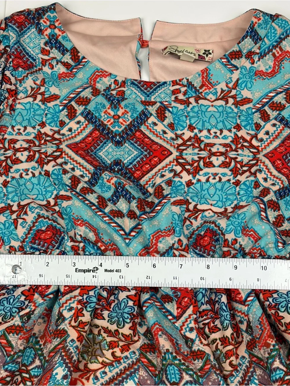 Speechless Boho Bohemian Dress Size 14 Multi Floral Geometric Bell Sleeve Mini